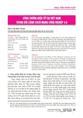 Công chứng điện tử tại Việt Nam trong bối cảnh cách mạng công nghiệp 4.0