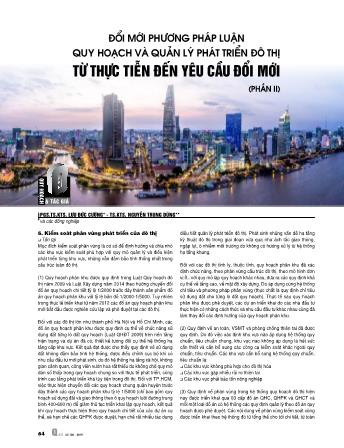 Đổi mới phương pháp luận quy hoạch và quản lý phát triển đô thị từ thực tiễn đến yêu cầu đổi mới (Phần 2)