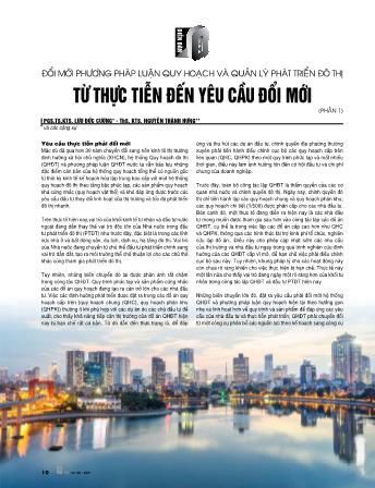 Đổi mới phương pháp luận quy hoạch và quản lý phát triển đô thị từ thực tiễn đến yêu cầu đổi mới (Phần 1)
