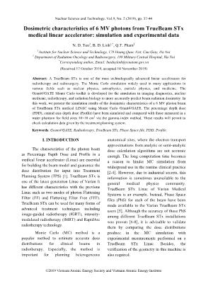 Dosimetric characteristics of 6 MV photons from TrueBeam STx medical linear accelerator: Simulation and experimental data