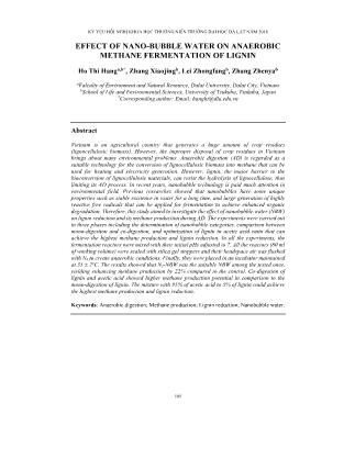 Effect of nano-Bubble water on anaerobic methane fermentation of lignin