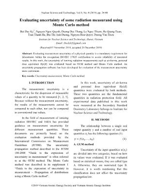 Evaluating uncertainty of some radiation measurand using Monte Carlo method