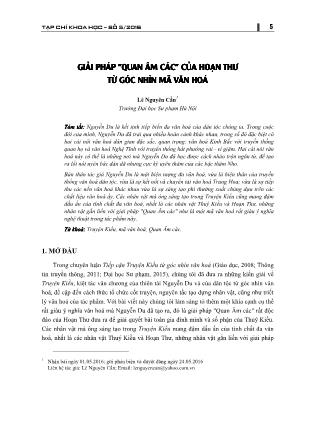 Giải pháp Quan âm các của Hoạn Thư từ góc nhìn mã văn hóa