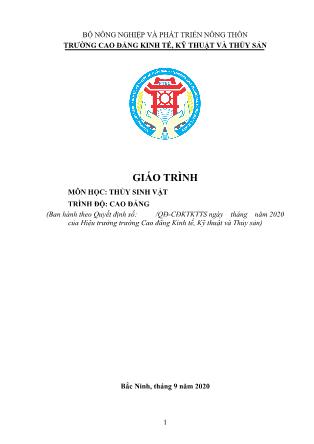 Giáo trình Thủy sinh vật