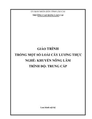 Giáo trình Trồng một số loài cây lương thực - Nghề: Khuyến nông lâm