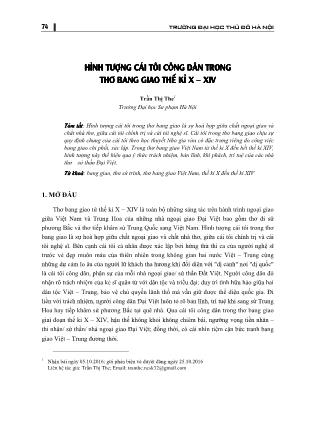 Hình tượng cái tôi công dân trong thơ bang giao thế kỷ X - XIV