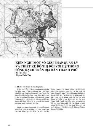 Kiến nghị một số giải pháp quản lý và thiết kế đô thị đối với hệ thống sông rạch trên địa bàn thành phố