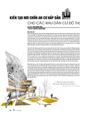 Kiến tạo nơi chốn an cư hấp dẫn cho các khu dân cư đô thị