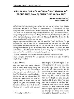Kiều Thanh Quế với những công trình ra đời trong thời gian bị quản thúc ở Cần Thơ