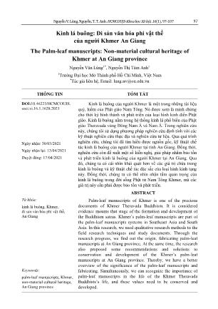 Kinh lá buông: Di sản văn hóa phi vật thể của người Khmer An Giang