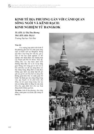 Kinh tế địa phương gắn với cảnh quan sông ngòi và kênh rạch: Kinh nghiệm từ Bangkok