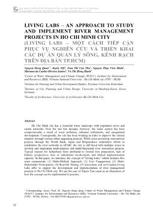Living labs – An approach to study and implement river management projects in Ho Chi Minh city