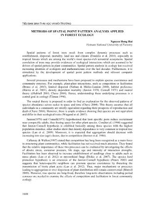Methods of spatial point pattern analysis applied in forest ecology