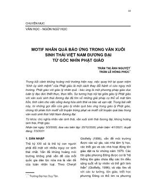 Motif nhân quả báo ứng trong văn xuôi sinh thái Việt Nam đương đại từ góc nhìn Phật giáo