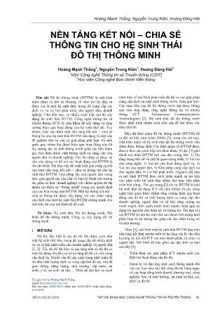 Nền tảng kết nối – chia sẻ thông tin cho hệ sinh thái đô thị thông minh