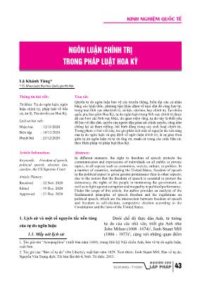 Ngôn luận chính trị trong pháp luật Hoa Kỳ