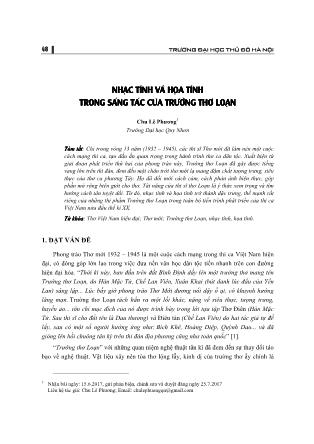 Nhạc tính và họa tính trong sáng tác của Trường thơ Loạn