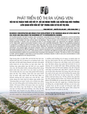Phát triển đô thị ra vùng ven: Rủi ro và thách thức đối với thành phố Hồ Chí Minh trước các hiểm họa môi trường liên quan đến vấn đề tập trung dân cư và đô thị hóa