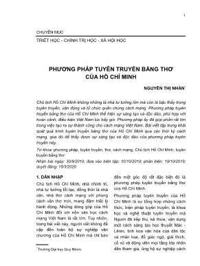 Phương pháp tuyên truyền bằng thơ của Hồ Chí Minh
