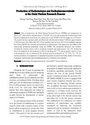 Production of radioisotopes and radiopharmaceuticals at the Dalat nuclear research reactor