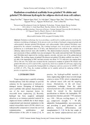 Radiation-crosslinked scaffolds from gelatin/CM-chitin and gelatin/CM-chitosan hydrogels for adipose-derived stem cell culture