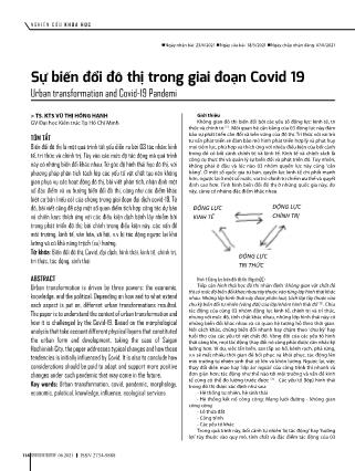 Sự biến đổi đô thị trong giai đoạn Covid-19