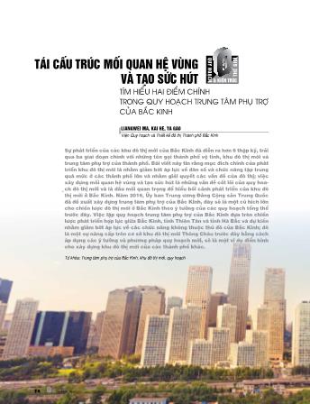 Tái cấu trúc mối quan hệ vùng và tạo sức hút - Tìm hiểu hai điểm chính trong quy hoạch trung tâm phụ trợ của Bắc Kinh