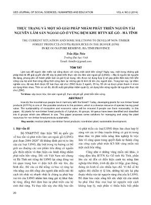 Thực trạng và một số giải pháp nhằm phát triển nguồn tài nguyên lâm sản ngoài gỗ ở vùng đệm Khu bảo tồn thiên nhiên Kẻ Gỗ - Hà Tĩnh