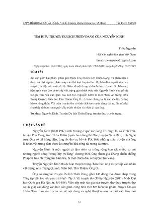 Tìm hiểu Truyện du lịch thiên đàng của Nguyễn Kinh