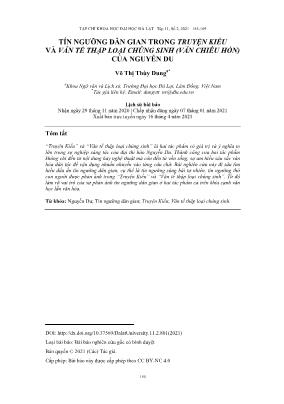 Tín ngưỡng dân gian trong Truyện Kiều và Văn tế thập loại chúng sinh (Văn chiêu hồn) của Nguyễn Du