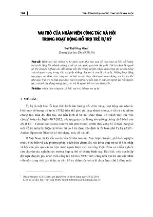 Vai trò của nhân viên công tác xã hội trong hoạt động hỗ trợ trẻ tự kỷ