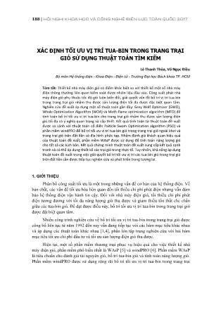 Xác định tối ưu vị trí tua-bin trong trang trại gió sử dụng thuật toán tìm kiếm